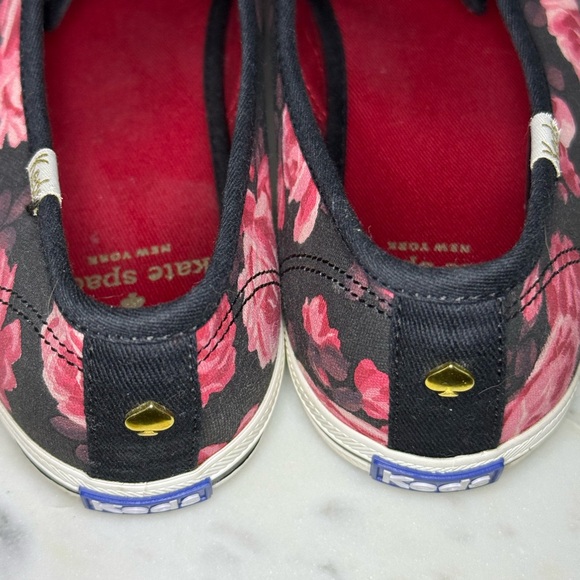 Women's Kate Spade New York Keds Floral Red Black Tassel Lace Up Sneakers Size 6 - Picture 7 of 9